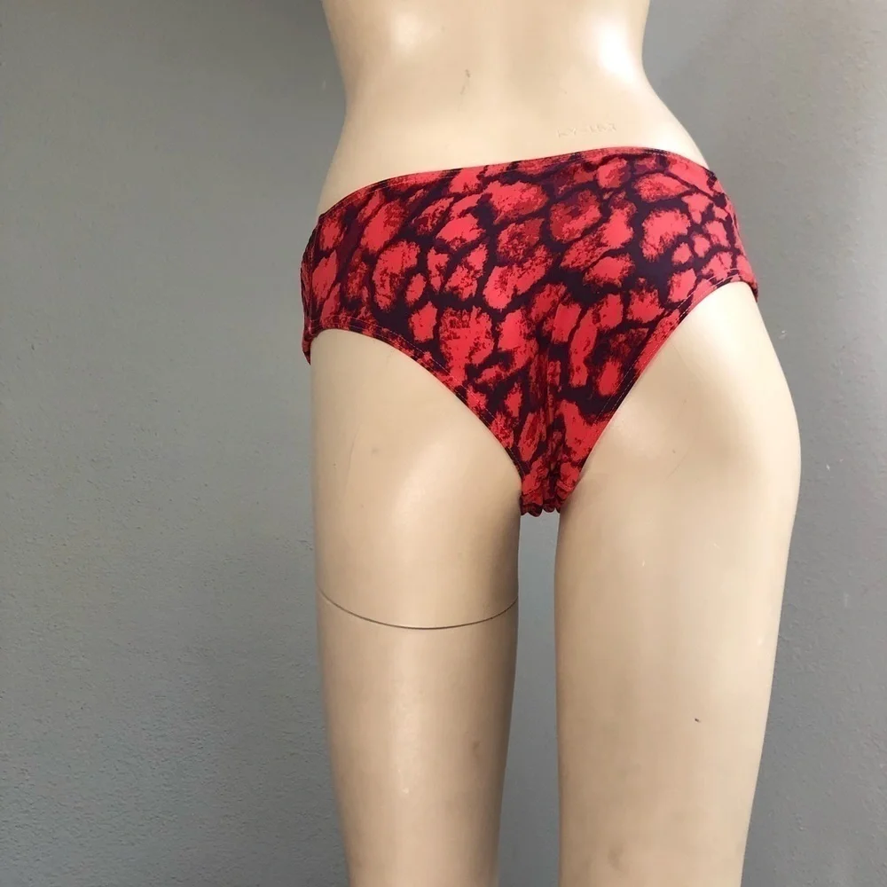 RVCA The balance of Opposites acid wash orange, black print bikini bottom size:S